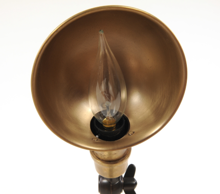 20" Black Metal Adjustable Desk Table Lamp With Gold Bowl Shade - Image 5