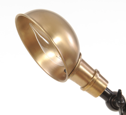 20" Black Metal Adjustable Desk Table Lamp With Gold Bowl Shade - Image 6
