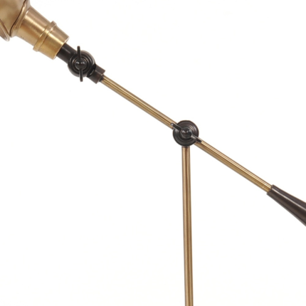 20" Black Metal Adjustable Desk Table Lamp With Gold Bowl Shade - Image 8
