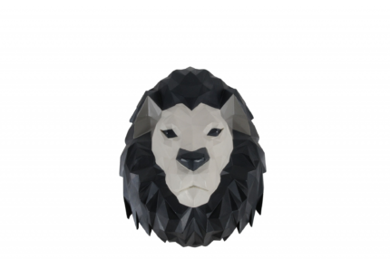 11.5" X 9.5" X 14" Origami Lion Head Wall Decoration - Image 1