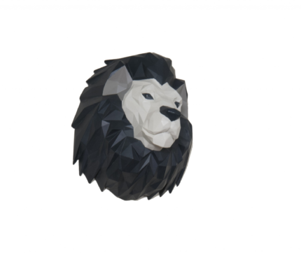 11.5" X 9.5" X 14" Origami Lion Head Wall Decoration - Image 3
