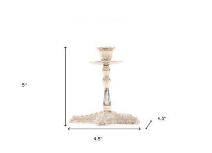 5" Silver Brass Starfish Tabletop Candle Holder - Image 6