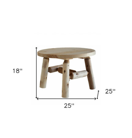 25" Natural Rounded Solid Wood Outdoor Coffee Table - Image 5