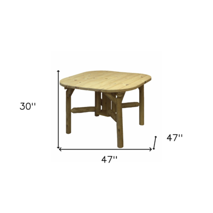 47" Natural Square Solid Wood Outdoor Dining Table - Image 5