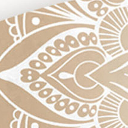 76" X 18" Tan and White Surfboard Floral Medallion Wood Hanging Dimensional Sculpture - Image 3