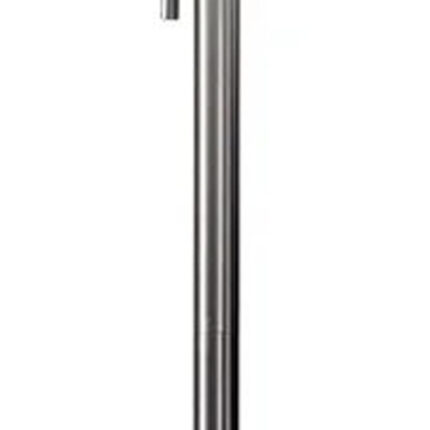 61" Silver Metal Floor Lamp With Fabric Shade - Image 3