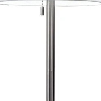 61" Silver Metal Floor Lamp With Fabric Shade - Image 4