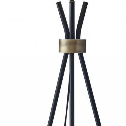 60" Black And White Tripod Floor Lamp With White Fabric Empire Shade - Image 5
