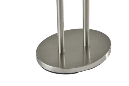 62" Silver Metal Task Floor Lamp With White Fabric Drum Shade - Image 5