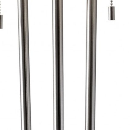 71" Silver Metal Two Light Floor Lamp With White Linen Drum Shade - Image 3