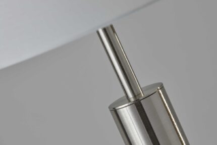 58" Silver Floor Lamp With White Fabric Drum Shade - Image 5