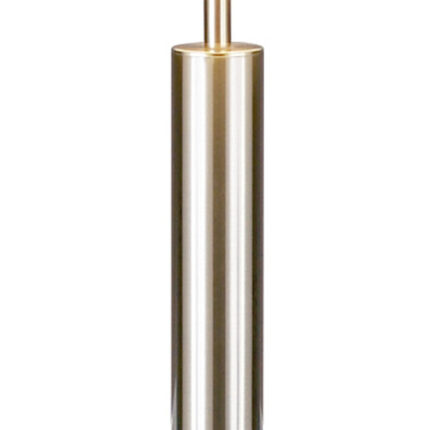 58" Silver Floor Lamp With White Fabric Drum Shade - Image 3