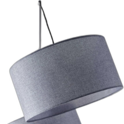 91" Silver Three Light Tree Floor Lamp With Gray Linen Drum Shade - Image 3