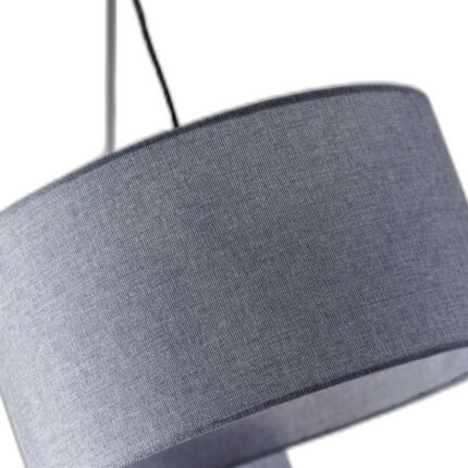 91" Silver Three Light Tree Floor Lamp With Gray Linen Drum Shade - Image 4