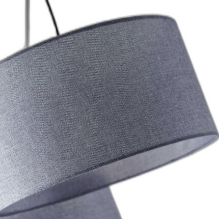 91" Silver Three Light Tree Floor Lamp With Gray Linen Drum Shade - Image 5