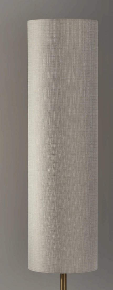 59" Brass Column With Beige Fabric Shade - Image 4