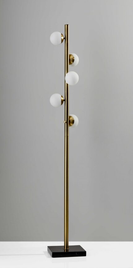 65" Brass LED With White Glass Shade - Image 2