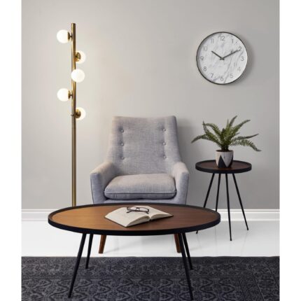 65" Brass LED With White Glass Shade - Image 4
