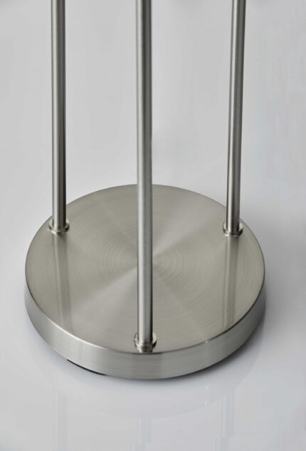 68" Silver Three Light Novelty Floor Lamp With White Linen Cylinder Shade - Image 8