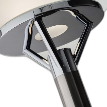 Frosted Glass Shade Uplighting Torchiere In Brushed Steel - Image 8