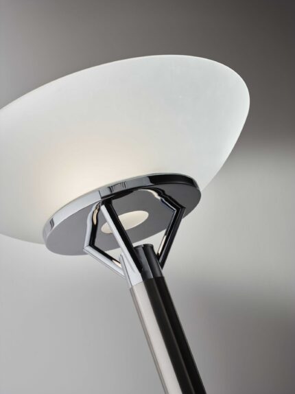 Frosted Glass Shade Uplighting Torchiere In Brushed Steel - Image 12