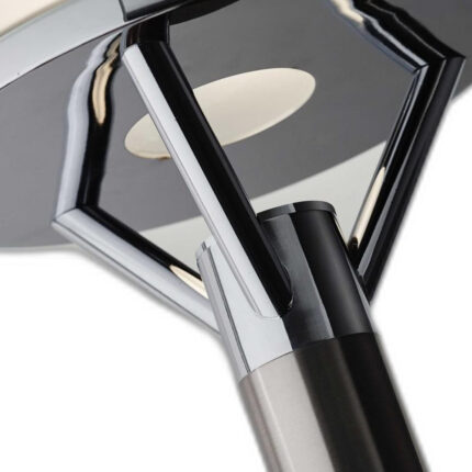 Frosted Glass Shade Uplighting Torchiere In Brushed Steel - Image 4