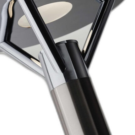 Frosted Glass Shade Uplighting Torchiere In Brushed Steel - Image 7