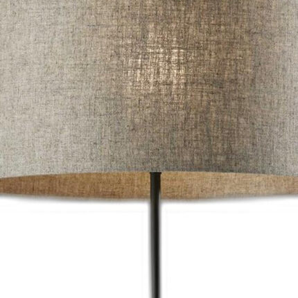 63" Beige And Black Floor Lamp With Beige Fabric Drum Shade - Image 4