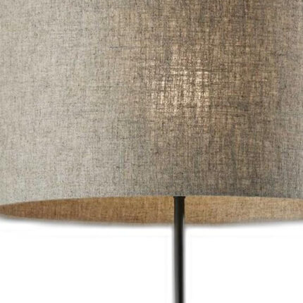 63" Beige And Black Floor Lamp With Beige Fabric Drum Shade - Image 5