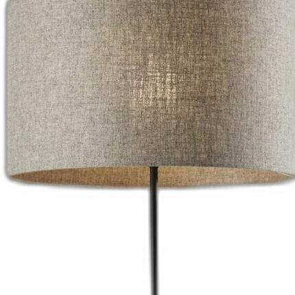63" Beige And Black Floor Lamp With Beige Fabric Drum Shade - Image 6