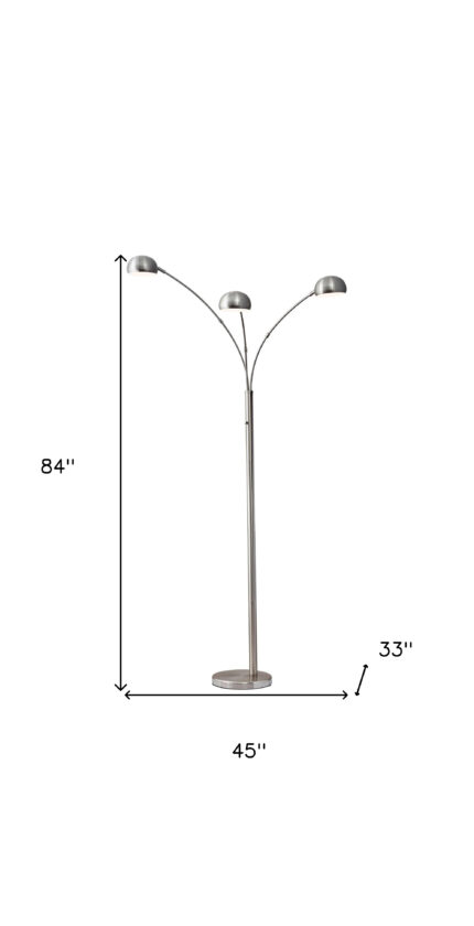 84" Steel Three Light Tree Floor Lamp With Silver Metal Bell Shades - Image 5