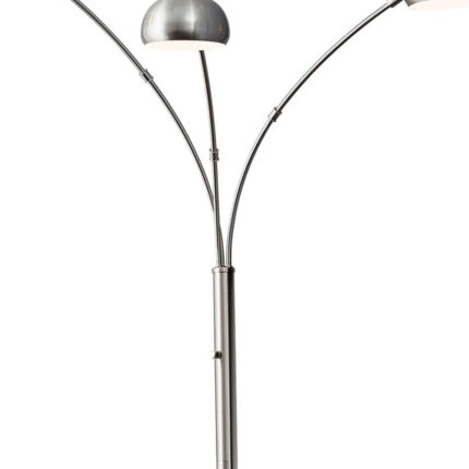 84" Steel Three Light Tree Floor Lamp With Silver Metal Bell Shades - Image 3