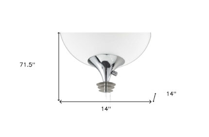 72" Silver With White Glass Shade - Image 7