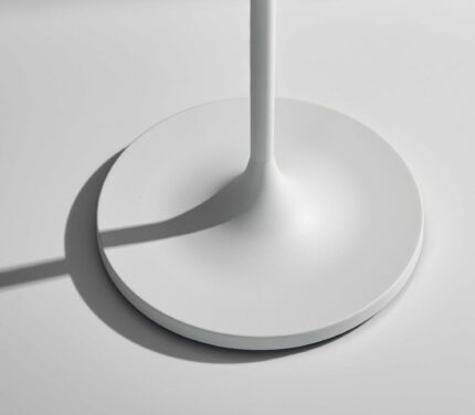 60" White Floor Lamp With White Fabric Drum Shade - Image 7
