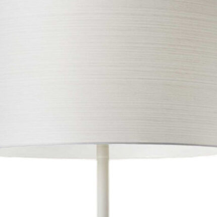 60" White Floor Lamp With White Fabric Drum Shade - Image 4
