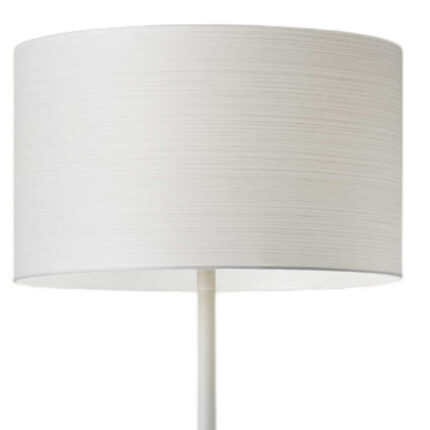 60" White Floor Lamp With White Fabric Drum Shade - Image 5