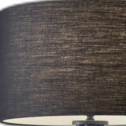 60" Black Tripod Floor Lamp With Black Fabric Drum Shade - Image 4