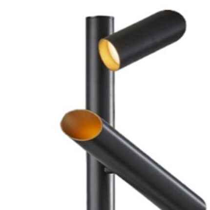 72" Black LED Tree Floor Lamp With Four Black Metal Cylinder Shades - Image 3