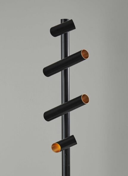 72" Black LED Tree Floor Lamp With Four Black Metal Cylinder Shades - Image 6