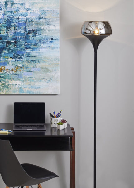 70" Black With Black Glass Shade - Image 7