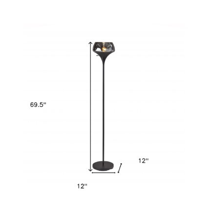 70" Black With Black Glass Shade - Image 8