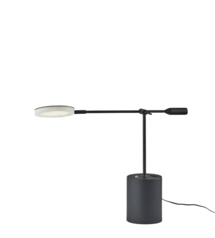 64" Black Metal LED Light Changing Swing Arm Floor Lamp - Image 4
