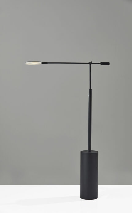 64" Black Metal LED Light Changing Swing Arm Floor Lamp - Image 8