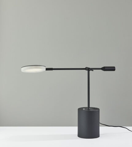 64" Black Metal LED Light Changing Swing Arm Floor Lamp - Image 10