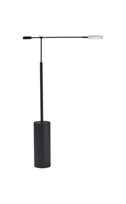64" Black Metal LED Light Changing Swing Arm Floor Lamp - Image 6