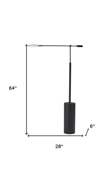 64" Black Metal LED Light Changing Swing Arm Floor Lamp - Image 11