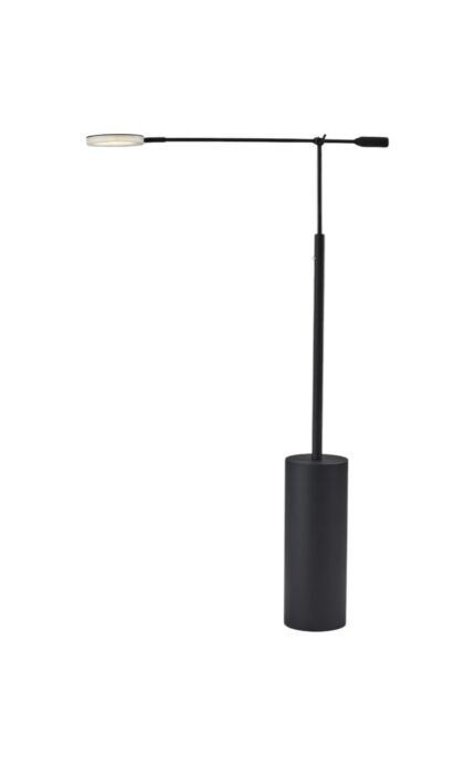 64" Black Metal LED Light Changing Swing Arm Floor Lamp - Image 2