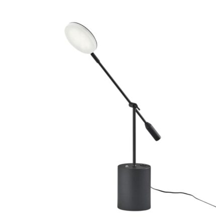 64" Black Metal LED Light Changing Swing Arm Floor Lamp - Image 3