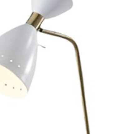 59" Gold And White Task Floor Lamp With White Metal Cone Shade - Image 3