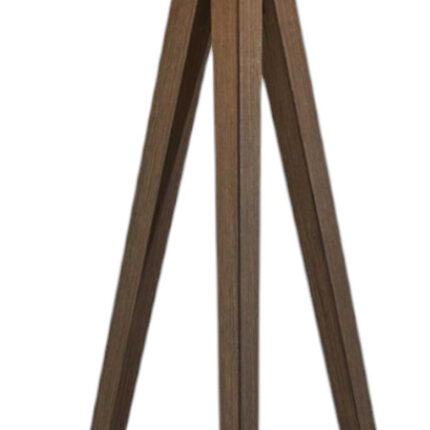60" Brown And White Tripod Floor Lamp With White Linen Drum Shade - Image 5